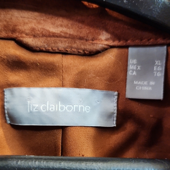Liz Claiborne Rust Brown Suede Blazer - Picture 2 of 2